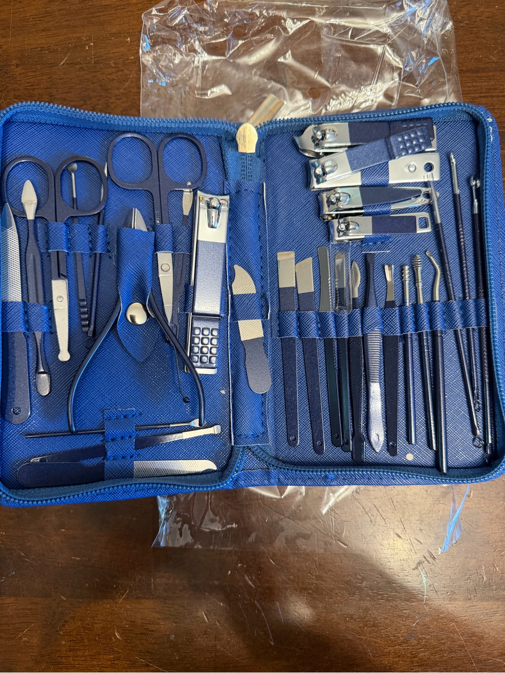 Blue Manicure  Grooming Kit  Travel Case